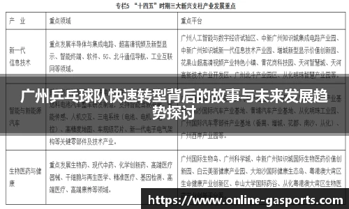 广州乒乓球队快速转型背后的故事与未来发展趋势探讨